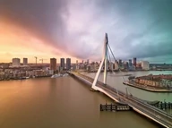 Rotterdam Pays-Bas vue aérienne du Pont Erasme voyage en autocar